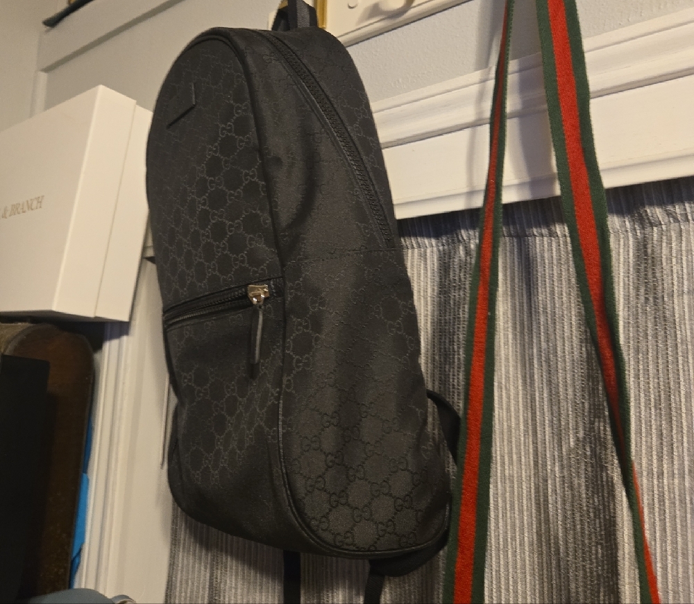 Gucci Monogram Black Backpack - image 4